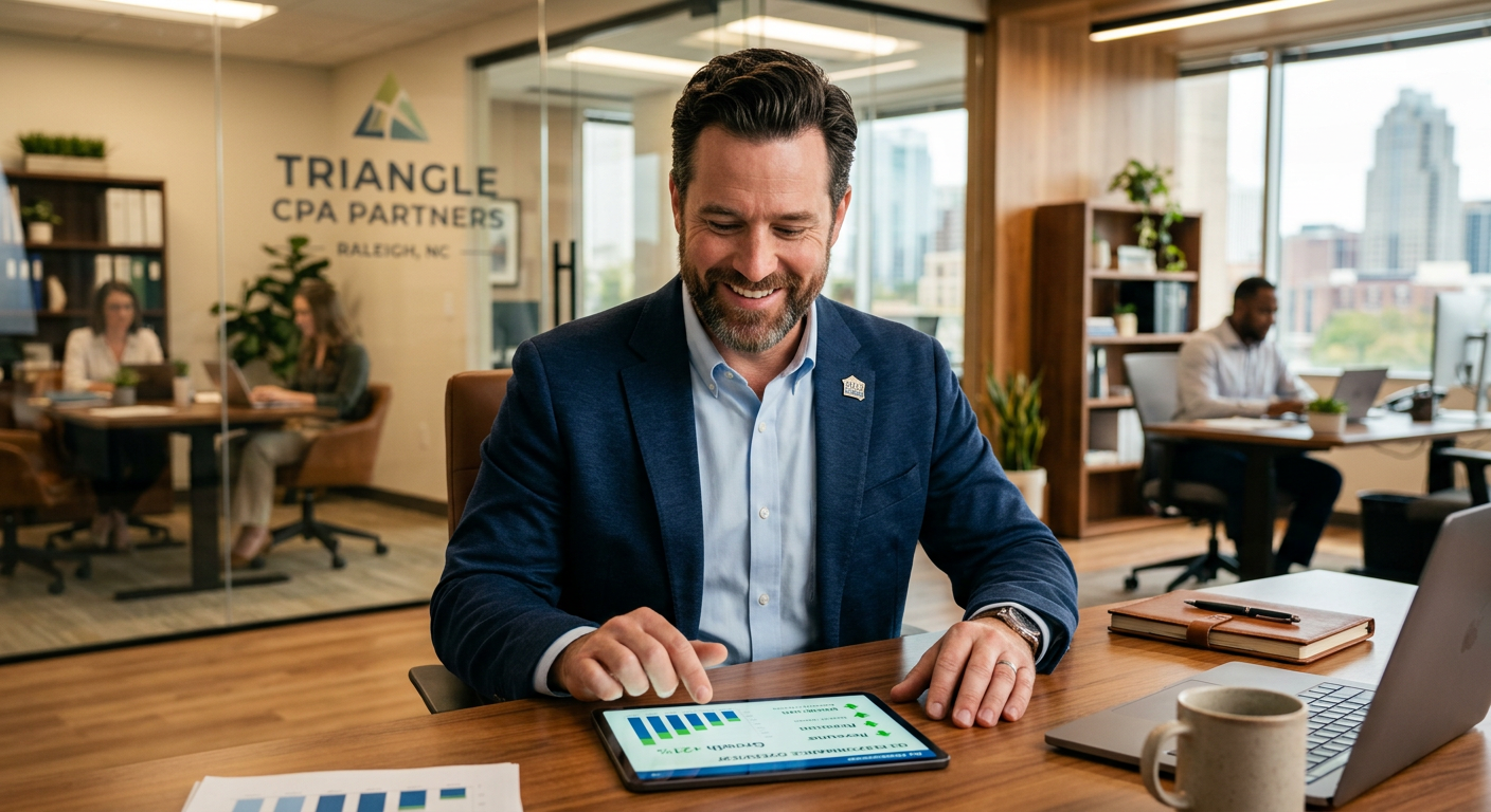 Accounting Firm business owner seeing AI marketing results in Raleigh, North Carolina
