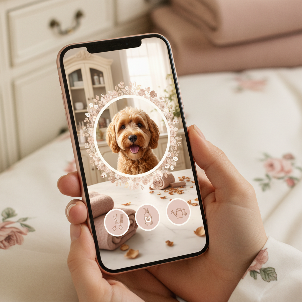AI Customer Retention for Denver, CO Pet Grooming Salons AI Customer Retention for Denver, CO Pet Grooming Salons: Close-up of a smartphone screen showing a personalized AI-generated grooming reminder for a specific | innovAIt Media
