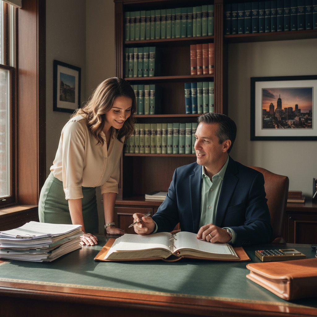  Tax Pros: Is AI Ruining Your Google Visibility?: A tax professional in , consulting with a client, showing a personal, trustworthy interact | innovAIt Media