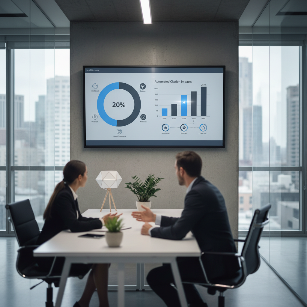 Automated Citation Building in 2026: Do Local Businesses Trust Perplexity? Automated Citation Building in 2026: Do Local Businesses Trust Perplexity?: CRM dashboard showing lead source breakdown with automated citation impacts highlighted. | innovAIt Media