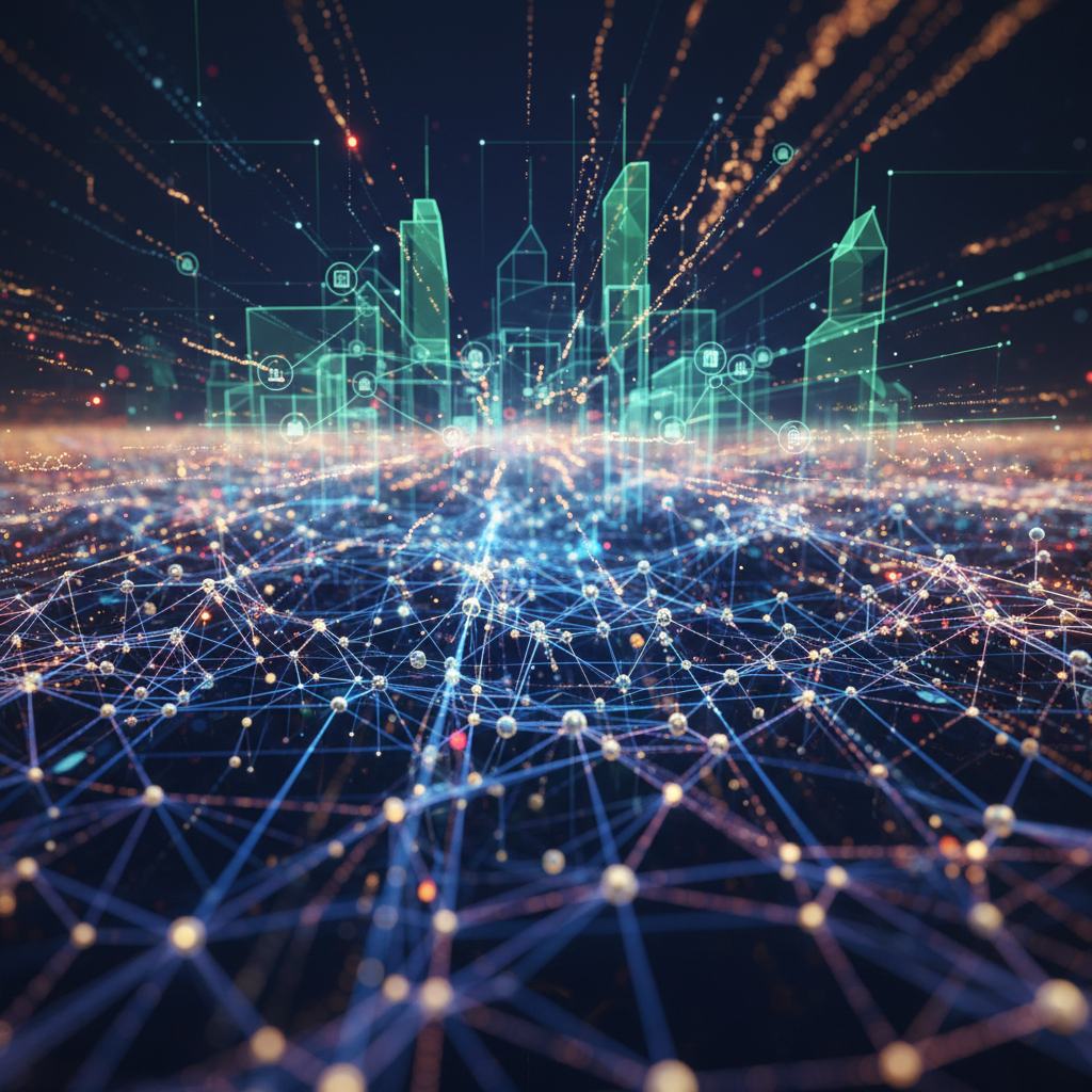 Best AI Market Analysis Strategies for Atlanta Property Listings: An abstract visualization of data points and neural pathways representing AI's predictive analysis o | innovAIt Media