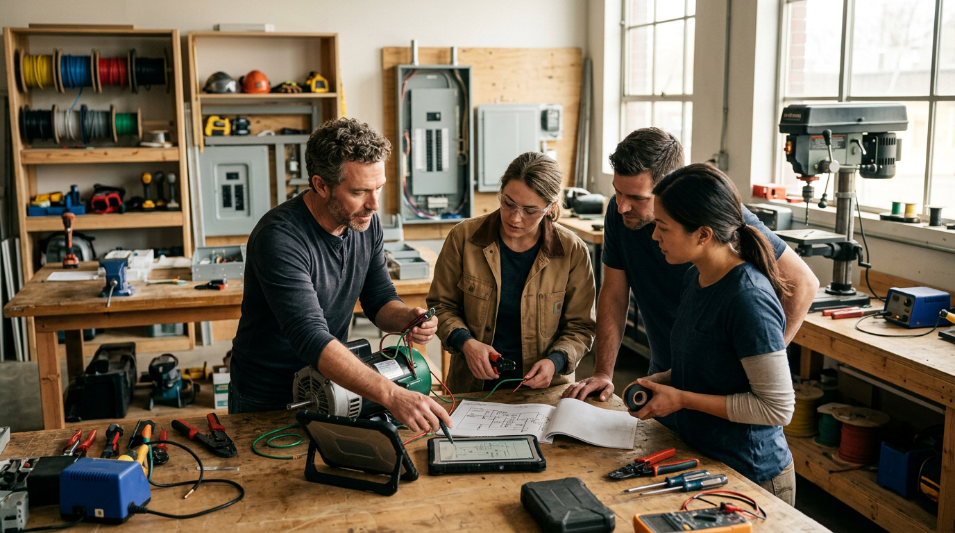 best loans for electrical contractors in houston tx: Professional best loans for electrical contractors workspace with modern equipme | innovAIt Media