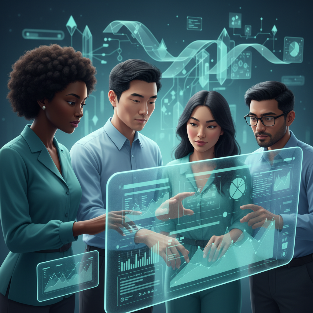 Can Bakersfield Tax Accountants Really Benefit From AI? Can Bakersfield Tax Accountants Really Benefit From AI?: Close-up of a diverse team of accountants collaboratively reviewing a report on a large digital scre | innovAIt Media