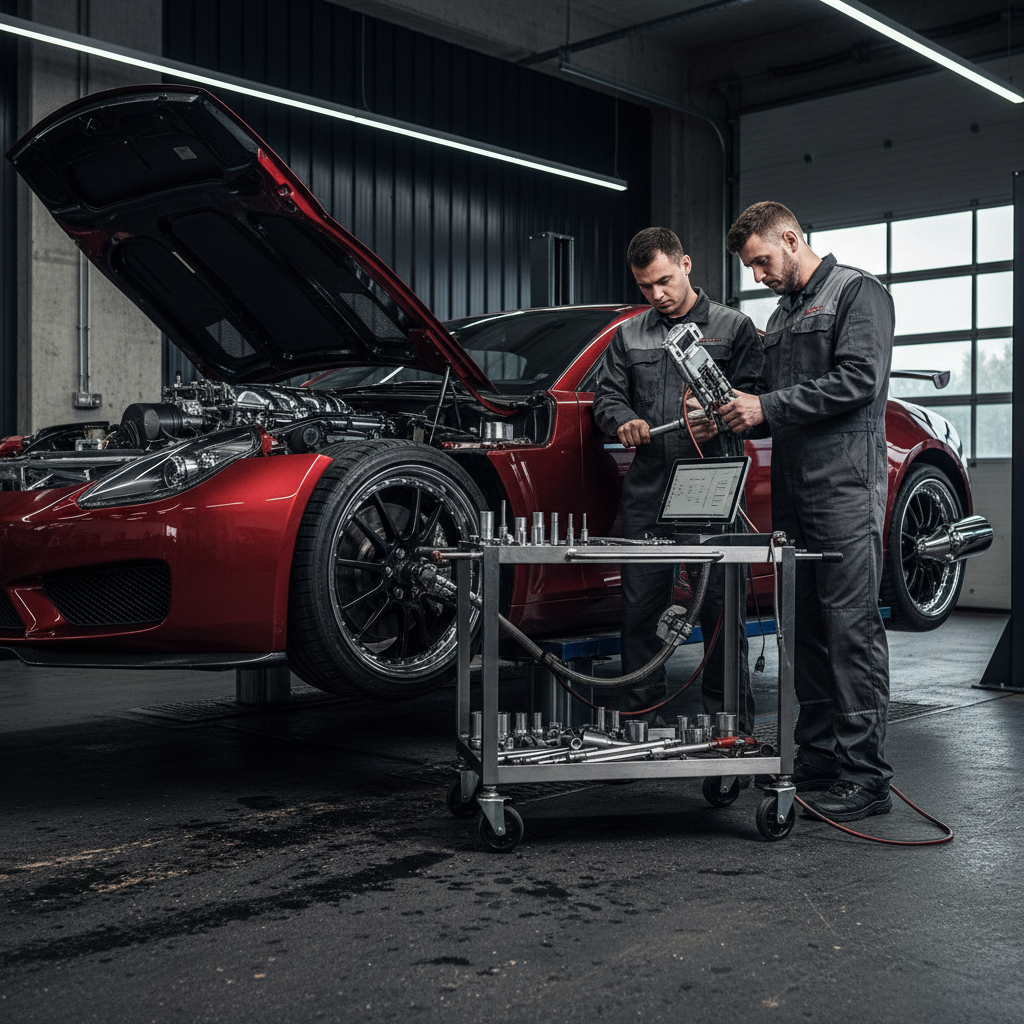 Can GMB Optimization Truly Boost Memphis Auto Shops?: Professional photo of a car being serviced with specialist tools | innovAIt Media