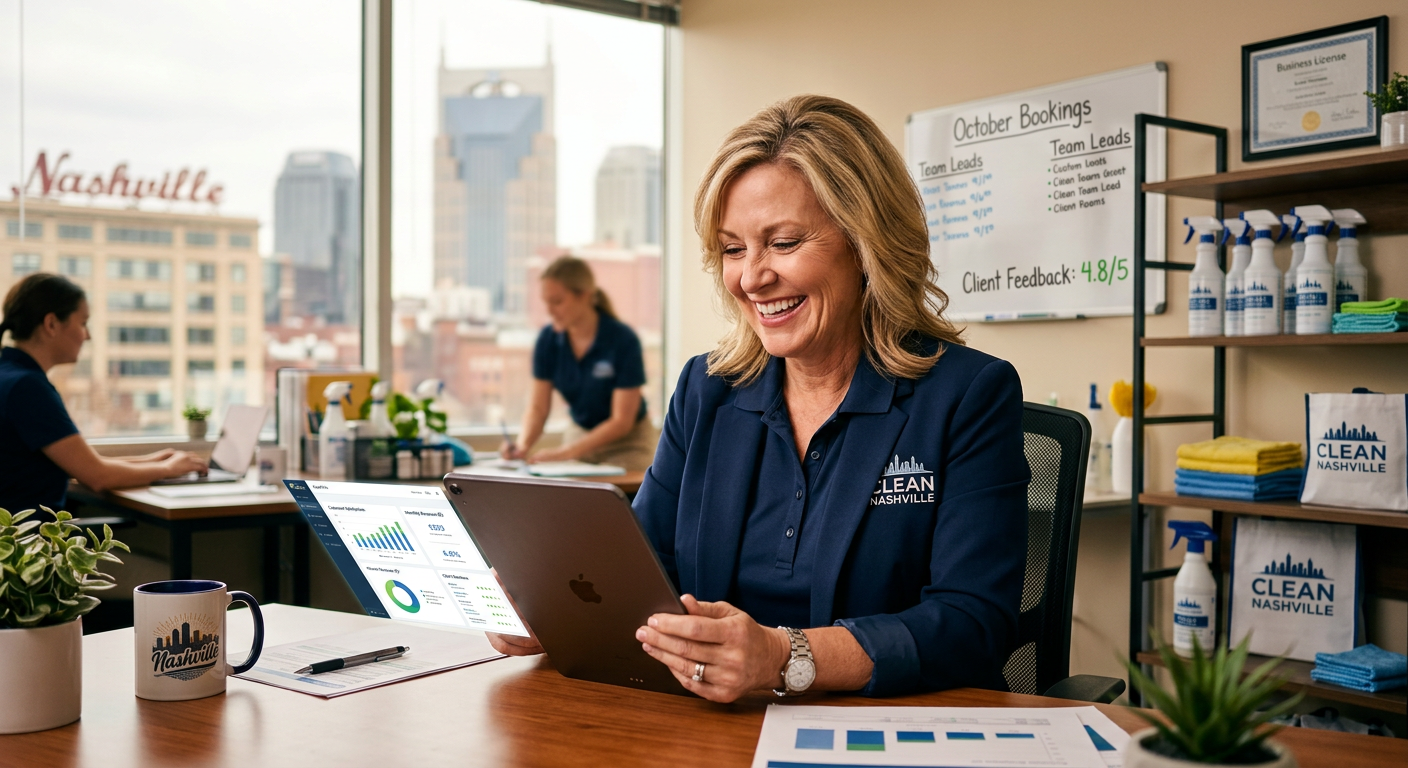 Cleaning Service business owner seeing AI marketing results in Nashville, Tennessee