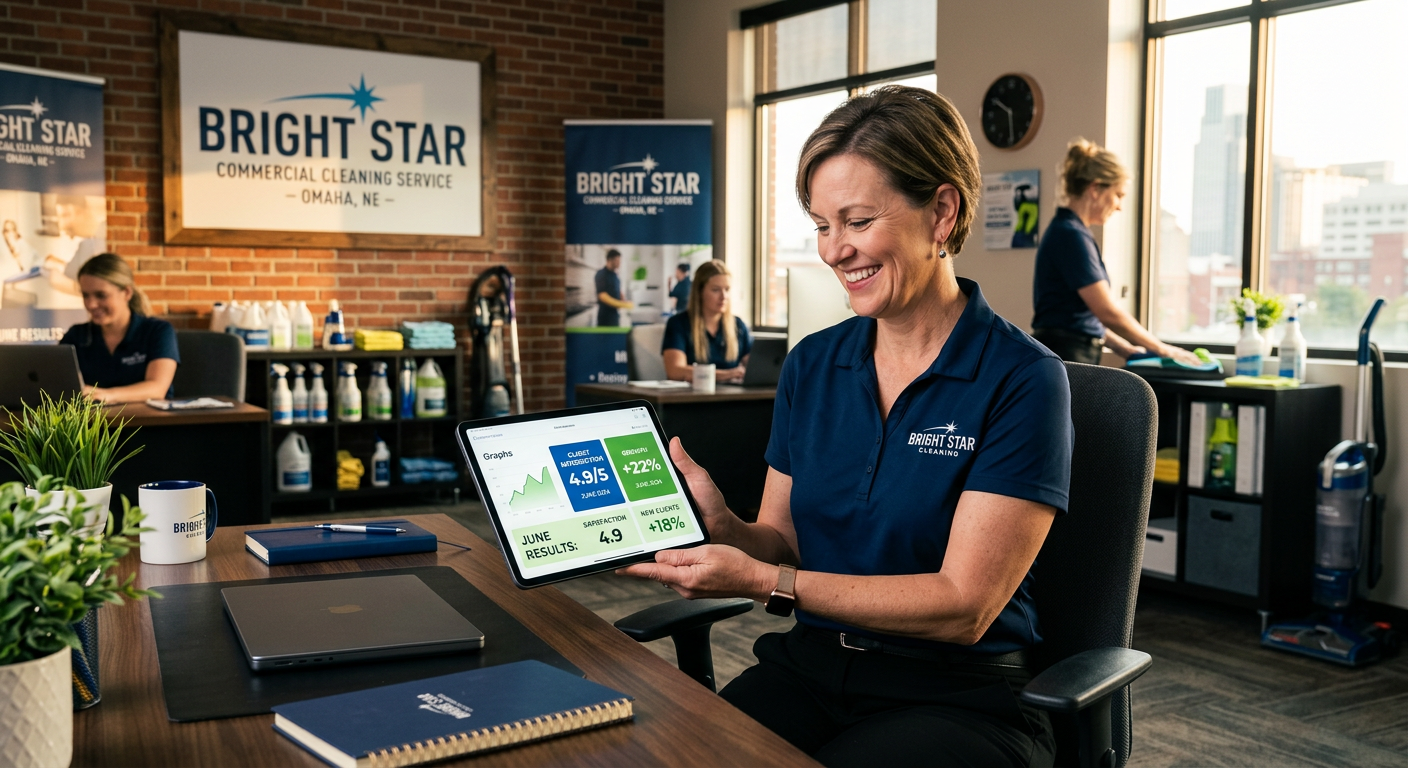 Cleaning Service business owner seeing AI marketing results in Omaha, Nebraska