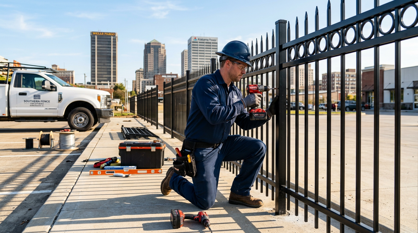 Fence Contractor professional working in Birmingham, Alabama