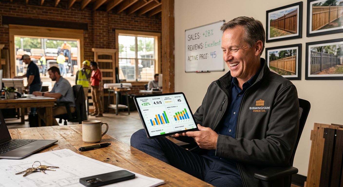 Fence Contractor business owner seeing AI marketing results in Birmingham, Alabama