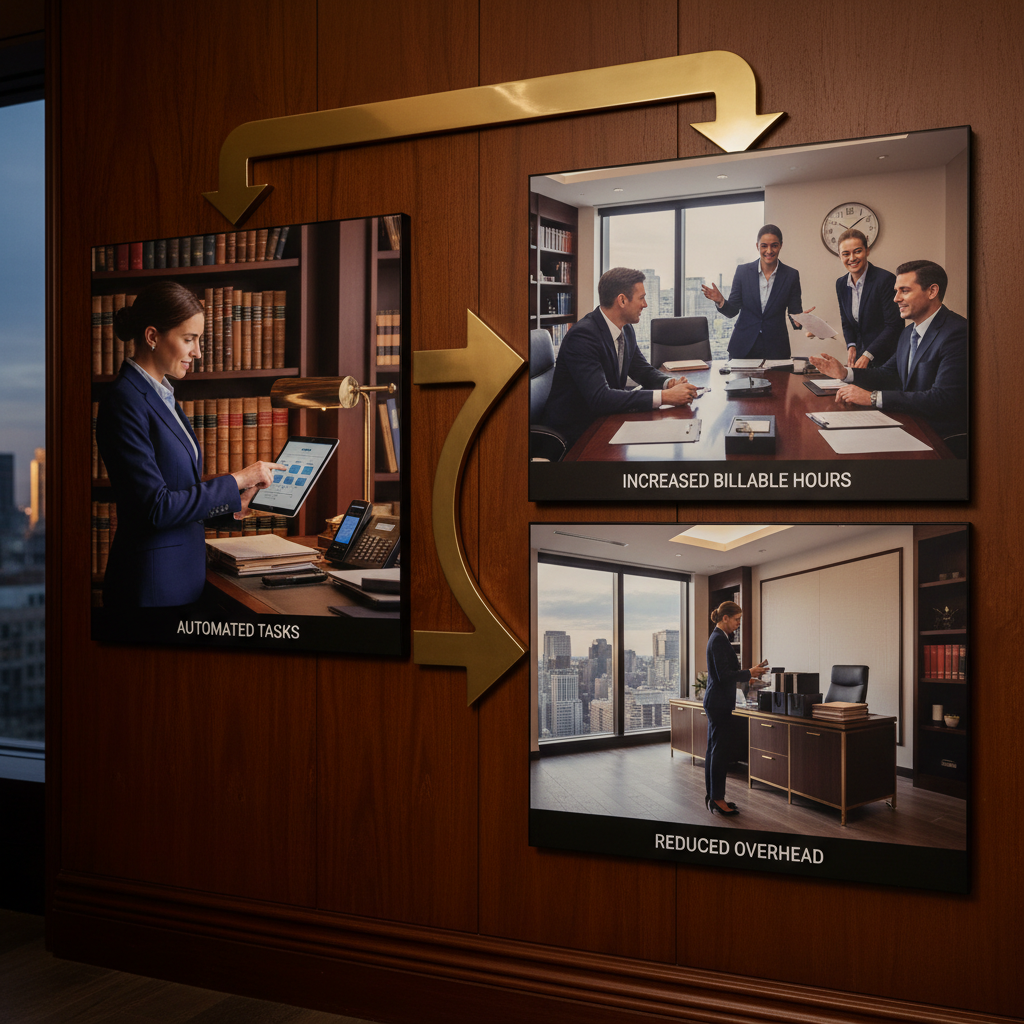 Cursor AI Report: Family Law Geo-optimization's ROI in Agentic Workflows Cursor AI Report: Family Law Geo-optimization's ROI in Agentic Workflows: A diagram showing the economic impact of AI in law firms, with arrows pointing from 'Automated Tasks | innovAIt Media