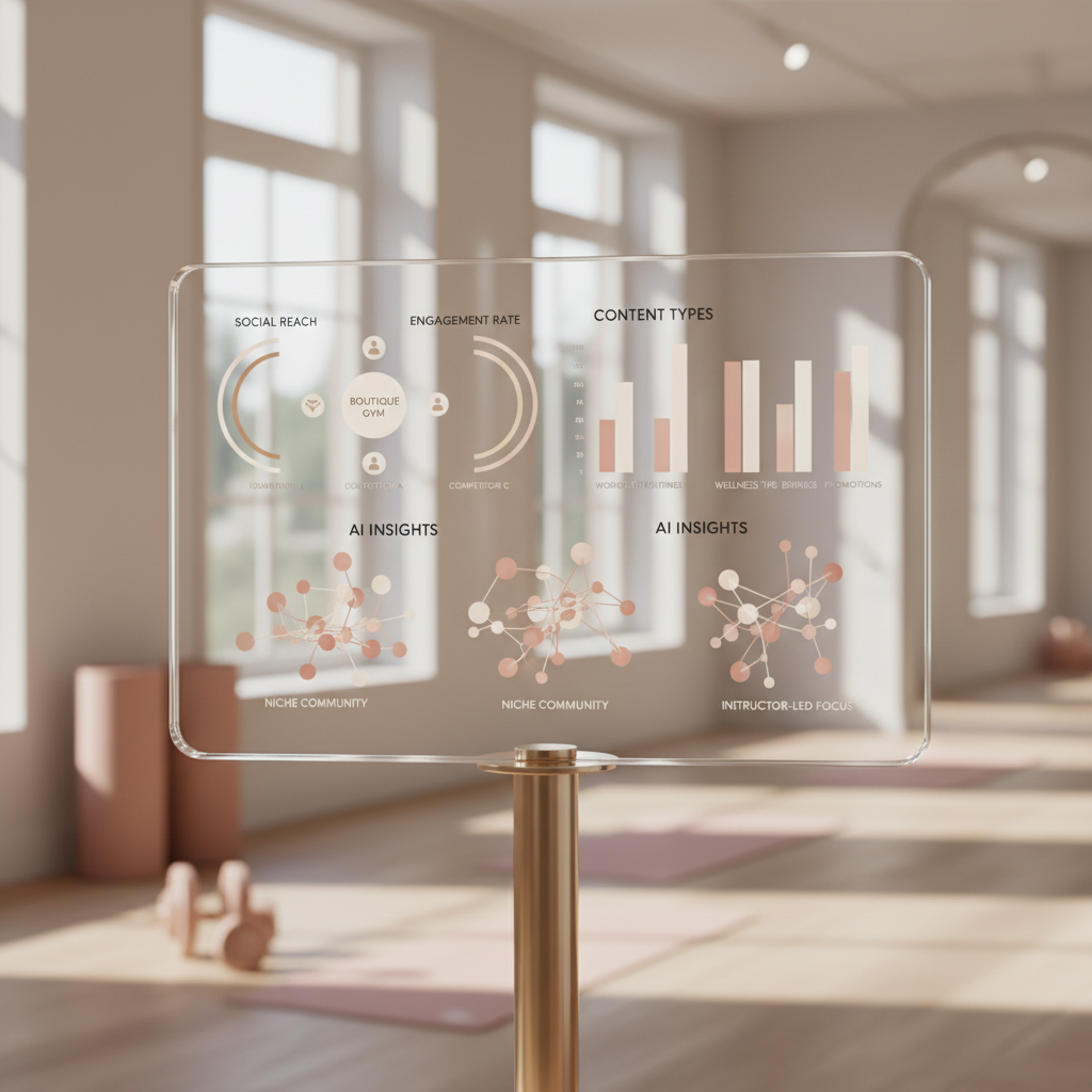 DeepSeek-v3.2 vs. Canva Magic Studio: My Boutique Gym SEO Test: A dashboard visualization comparing the social media engagement and content types of a boutique gym | innovAIt Media