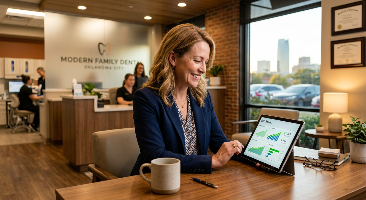 Dental Practice business owner seeing AI marketing results in Oklahoma City, Oklahoma