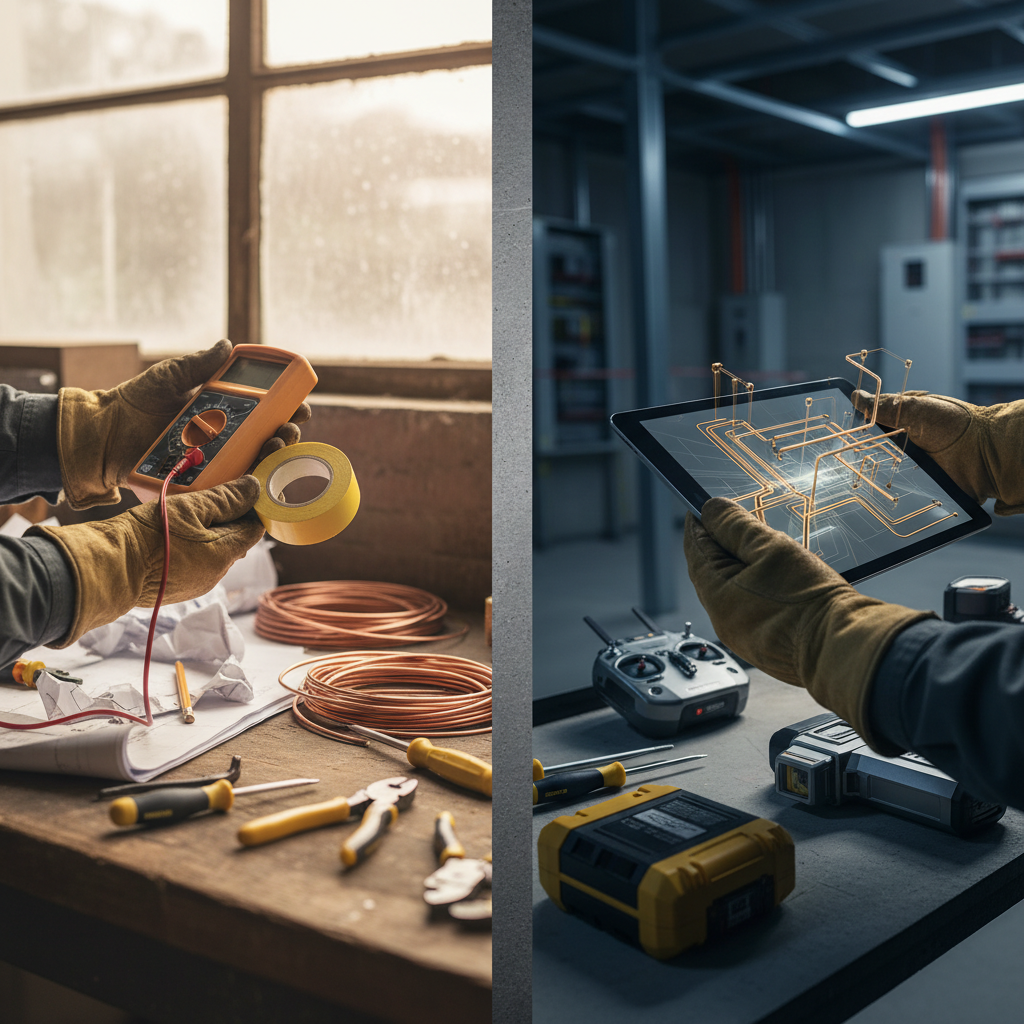 Does My Electrician Need AI? A 2024 Reality Check in Does My Electrician Need AI? A 2024 Reality Check in : AI vs Traditional Workflow Comparison Chart | innovAIt Media