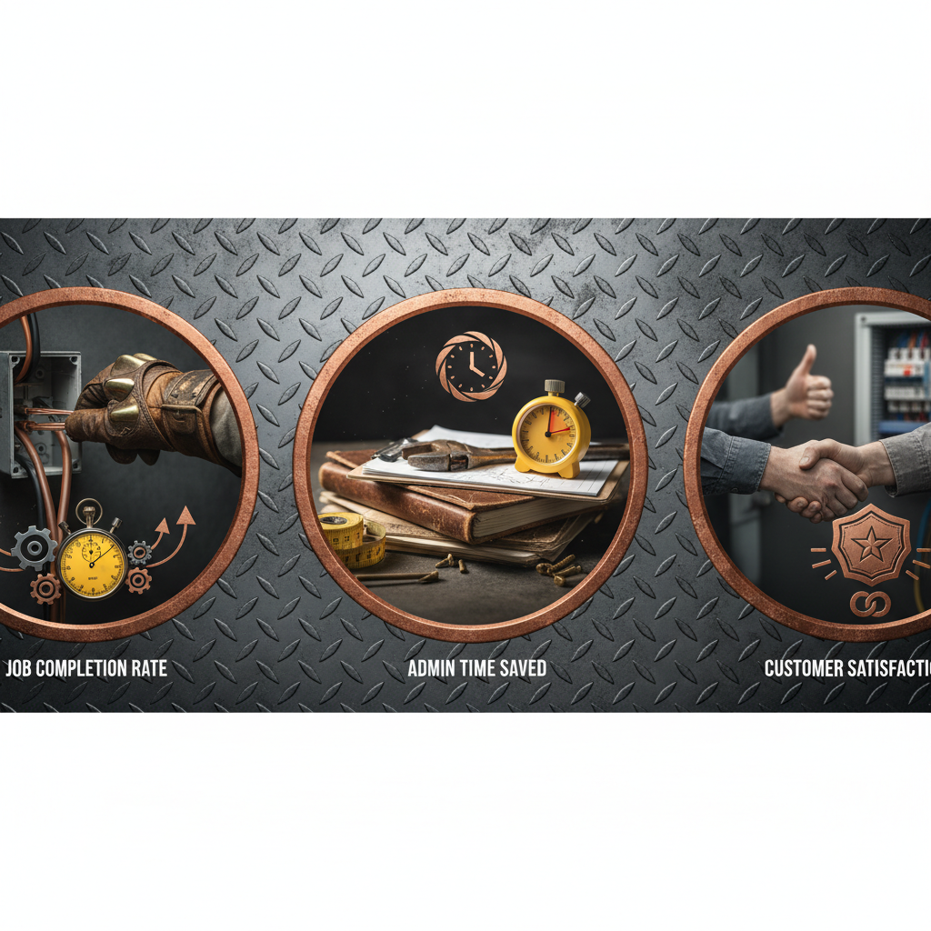 Does My Electrician Need AI? A 2024 Reality Check in Does My Electrician Need AI? A 2024 Reality Check in : An infographic showcasing the cumulative benefits experienced by Spark Solutions Inc. across various | innovAIt Media