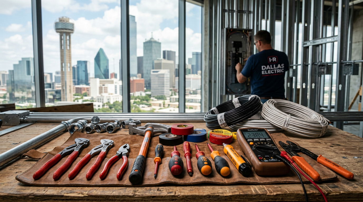 Electrical Contractor equipment and tools used by professionals in Dallas, Texas