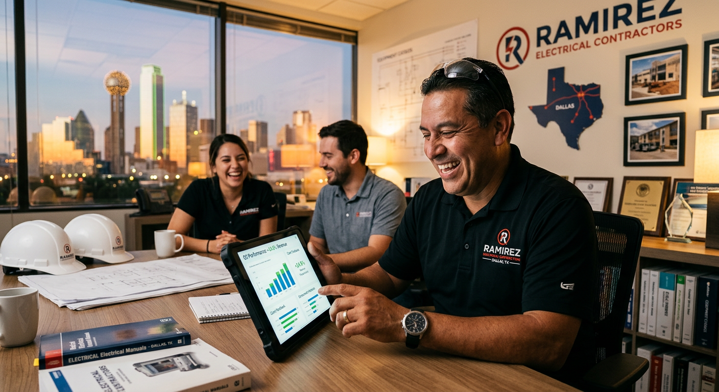 Electrical Contractor business owner seeing AI marketing results in Dallas, Texas