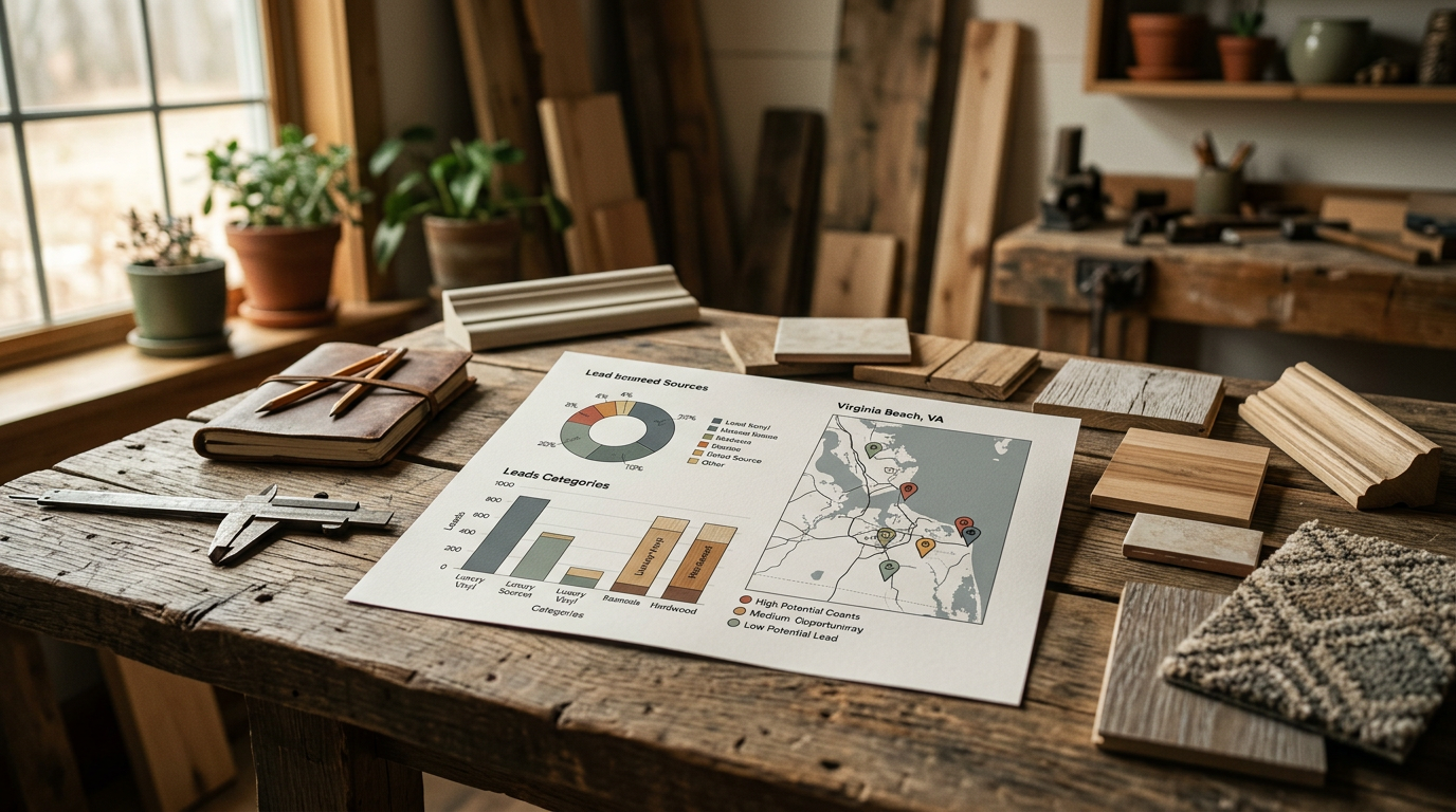ElevenLabs Voice 3: Juneau Farm-to-Table Needs AI?: A professional looking image of a Salesforce Einstein dashboard showing lead scores specifically for | innovAIt Media