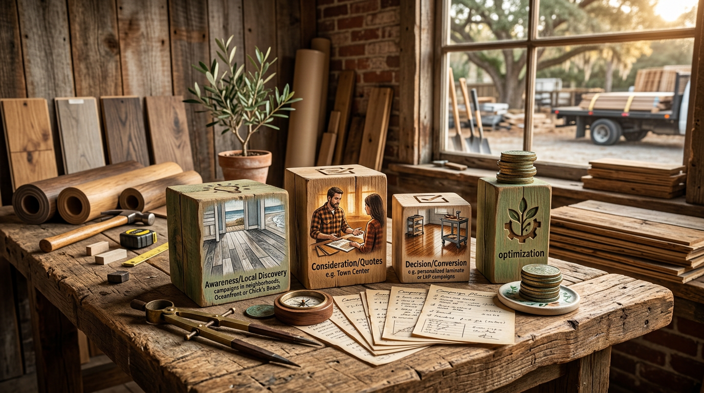 ElevenLabs Voice 3: Juneau Farm-to-Table Needs AI?: A graphic showing an optimized marketing funnel, with AI-driven insights guiding budget allocation f | innovAIt Media