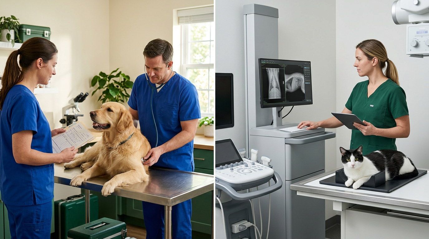 Falcon 3.0 Integration: Are Salons Overlooking AI Search Citations?: Table comparing AI vs Traditional approaches in veterinary clinics | innovAIt Media