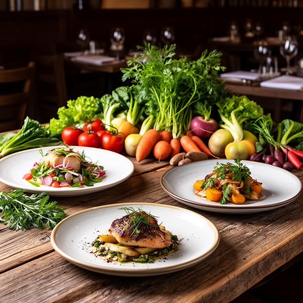 Farm-to-table restaurant with artisan dishes and fresh local produce - AI automation for restaurants