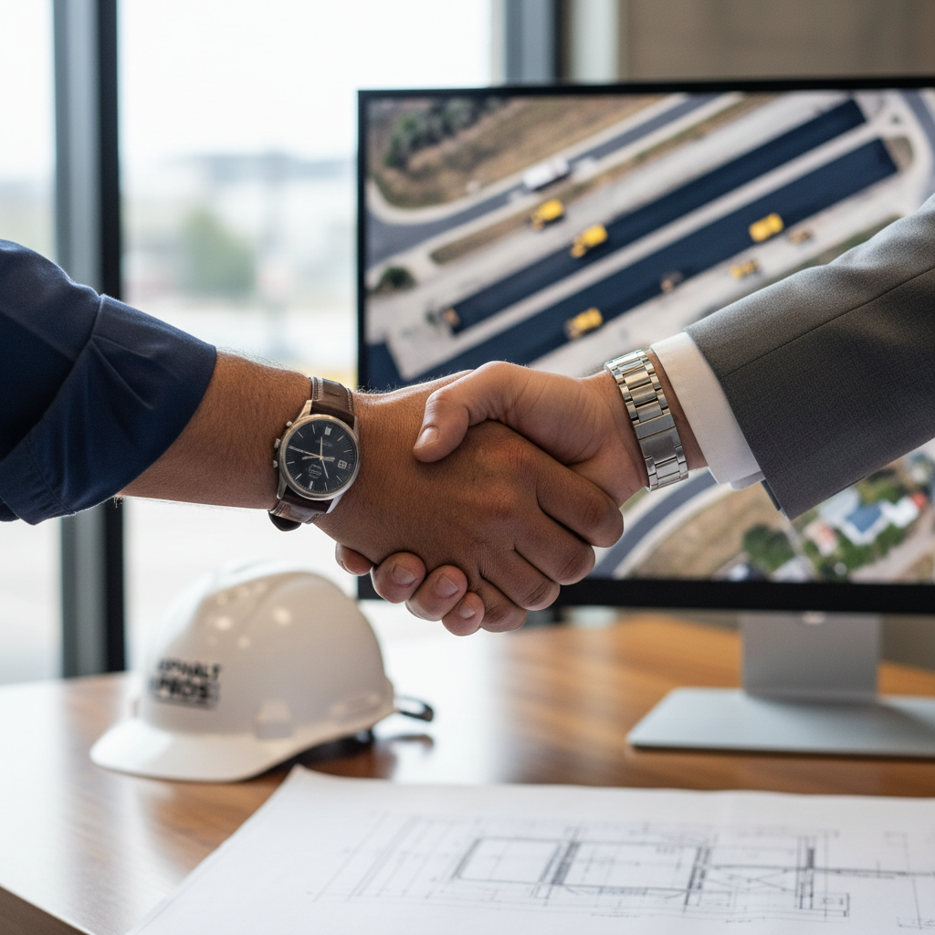Asphalt Paving business owner closing a funding deal in Atlanta Asphalt Paving business owner closing a funding deal in Atlanta