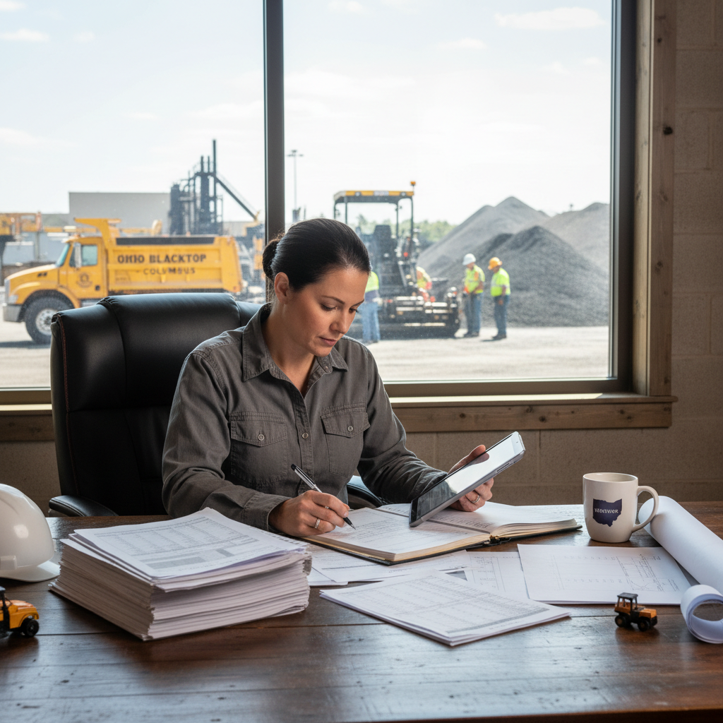 Asphalt Paving business owner reviewing funding options in Columbus, OH