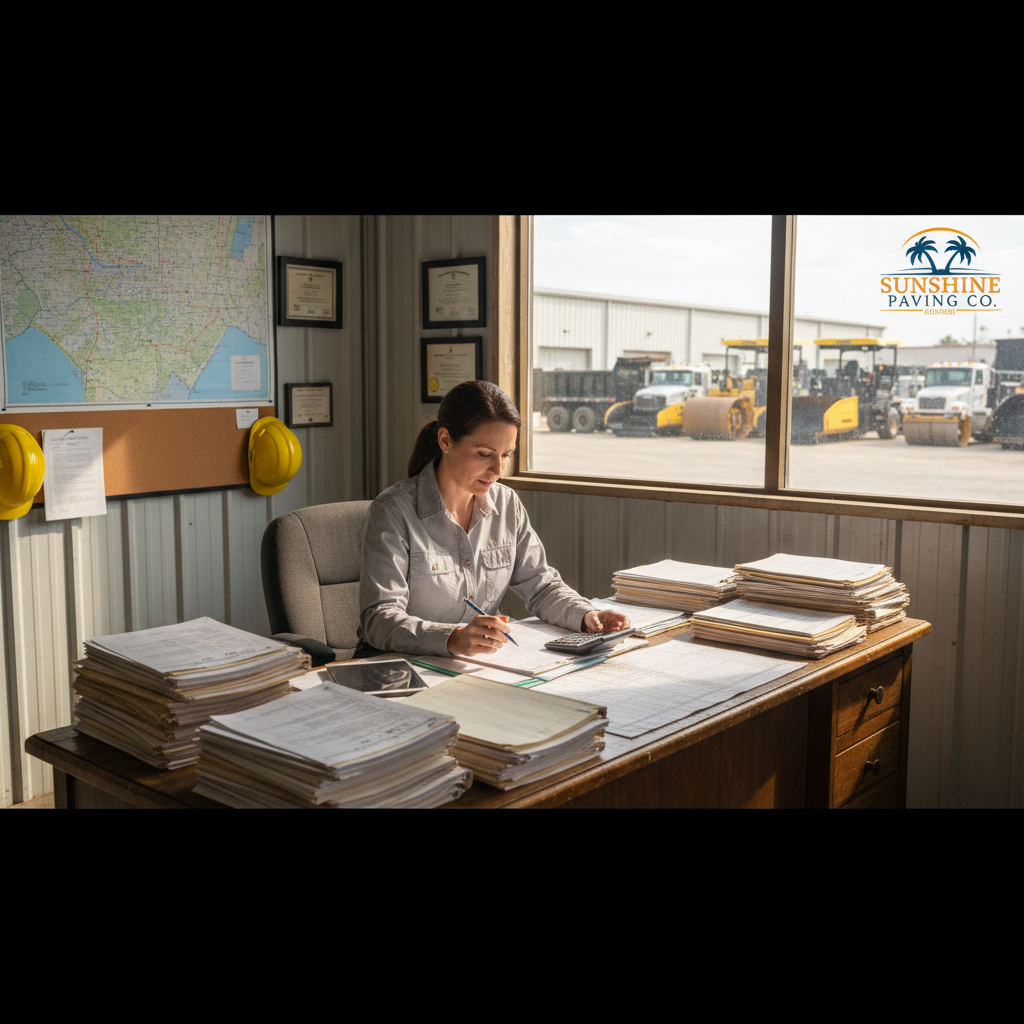 business loans for asphalt paving owners in Jacksonville, FL — Asphalt Paving business owner reviewing funding options in Jac