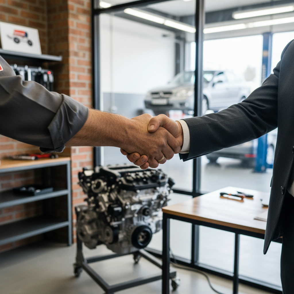 Auto Repair business owner closing a funding deal in Dallas