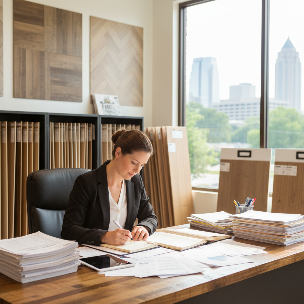 Flooring business owner reviewing funding options in Charlotte, NC