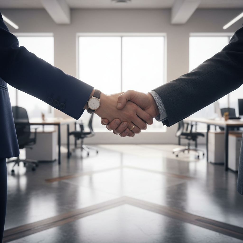 Flooring business owner closing a funding deal in Charlotte