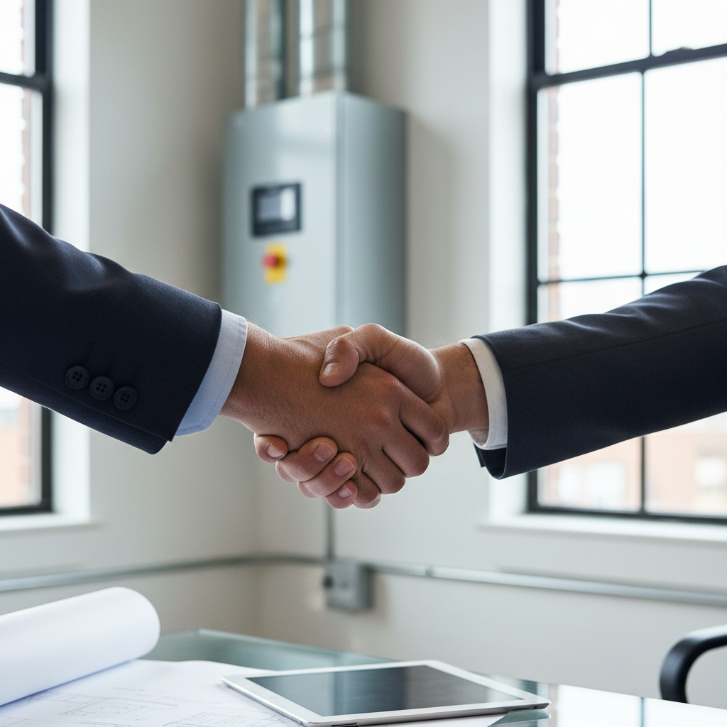 HVAC business owner closing a funding deal in Charlotte