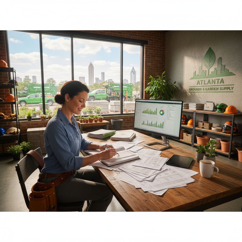 Landscaping business owner reviewing funding options in Atlanta, GA