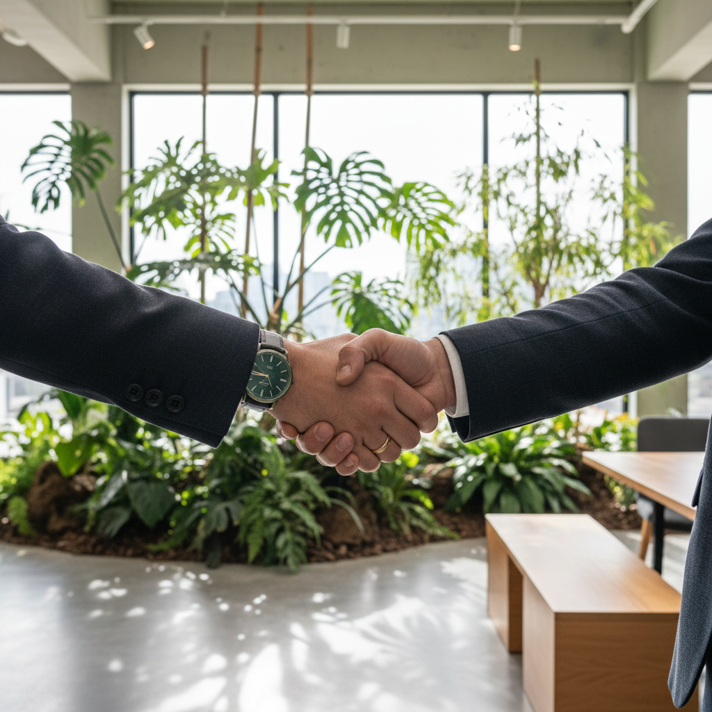 Landscaping business owner closing a funding deal in Indianapolis