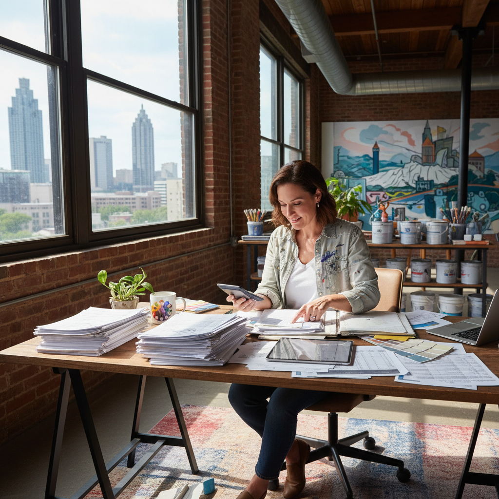 business loans for painting owners in Atlanta, GA — Painting business owner reviewing funding options in Atlanta, GA