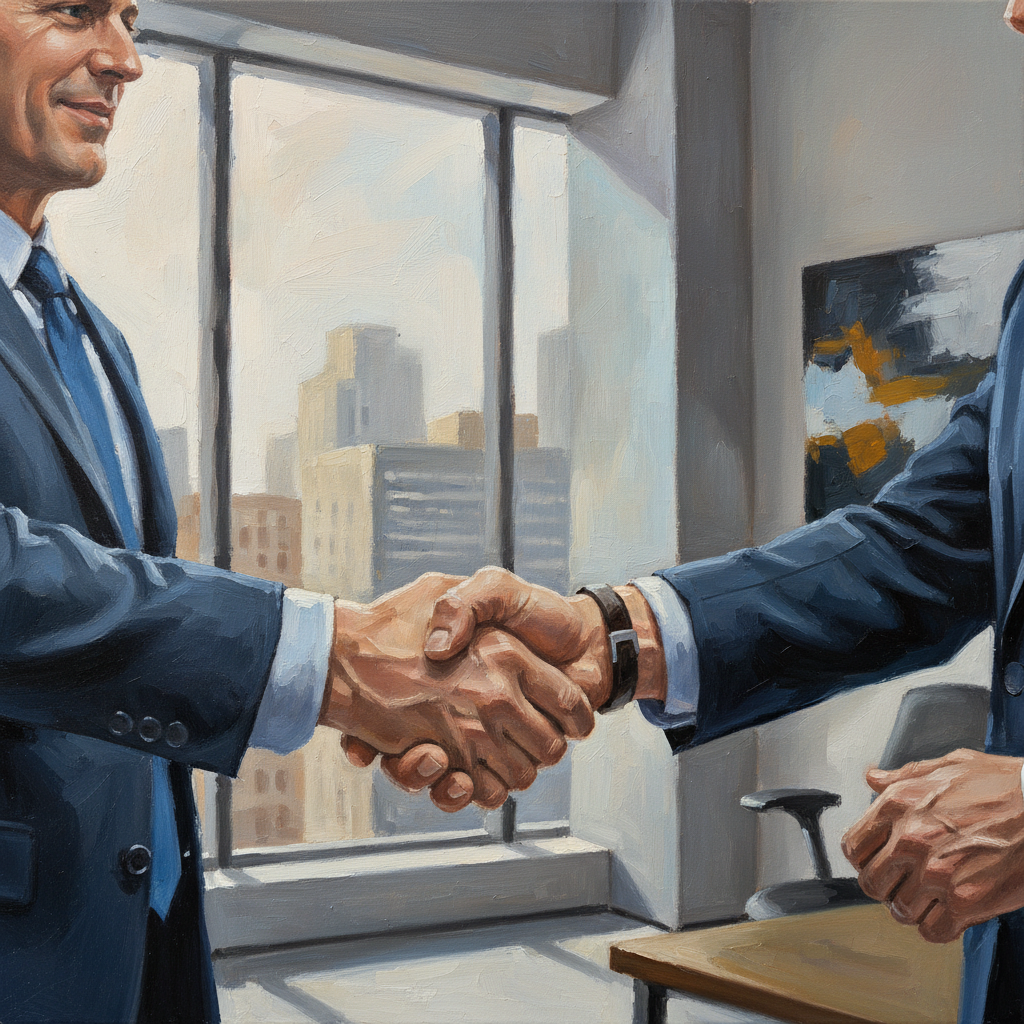 business loans for painting owners in Atlanta, GA — Painting business owner closing a funding deal in Atlanta