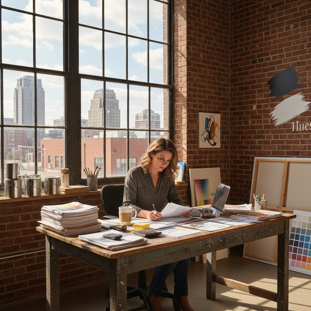 Painting business owner reviewing funding options in Kansas City, MO