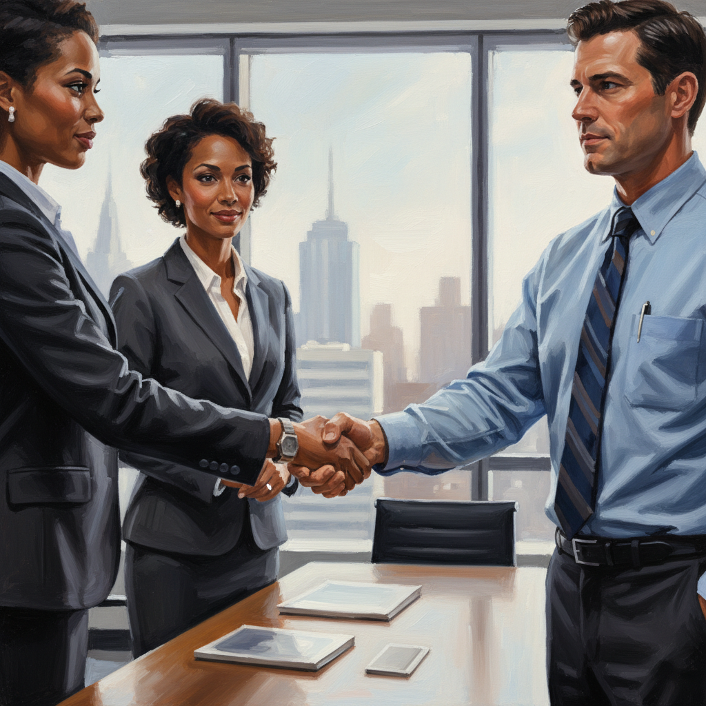 Painting business owner closing a funding deal in Richmond