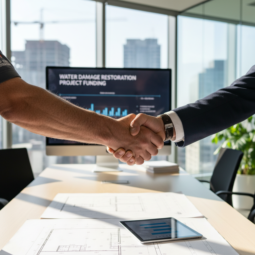 business funding for water damage restoration owners in Raleigh, NC — Water Damage Restoration business owner closing a fundi