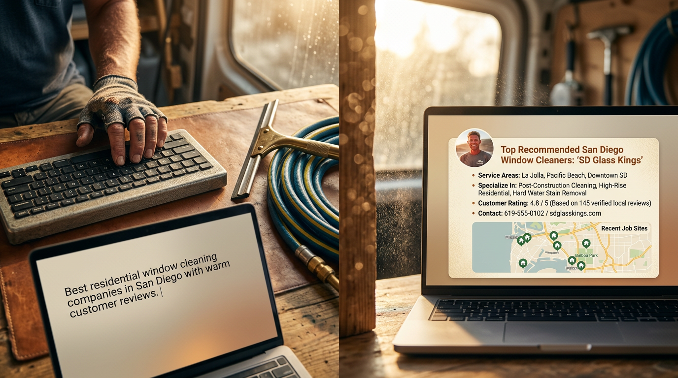Groq LPU: Is Orlando Photographers' SEO Broken?: A split screen: one side showing a user typing a natural language query about San Diego window clean | innovAIt Media