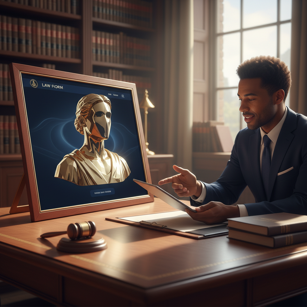 Harvey AI Legal: Can It End Your Family Law Lead Drought in 2024?: AI chatbot interacting with potential client on a law firm website | innovAIt Media