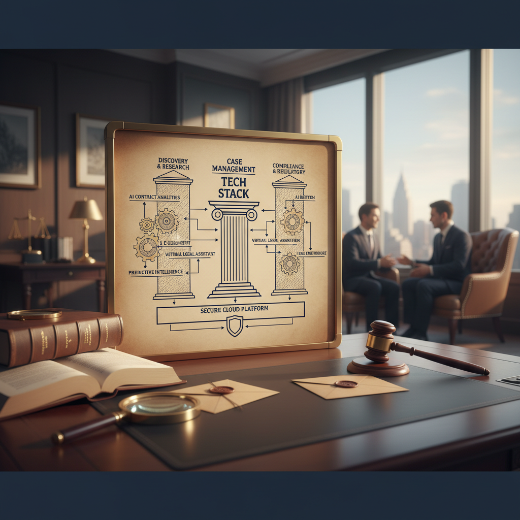 Harvey AI Legal: Can It End Your Family Law Lead Drought in 2024?: Diagram showing AI tools integrated into a legal tech stack | innovAIt Media