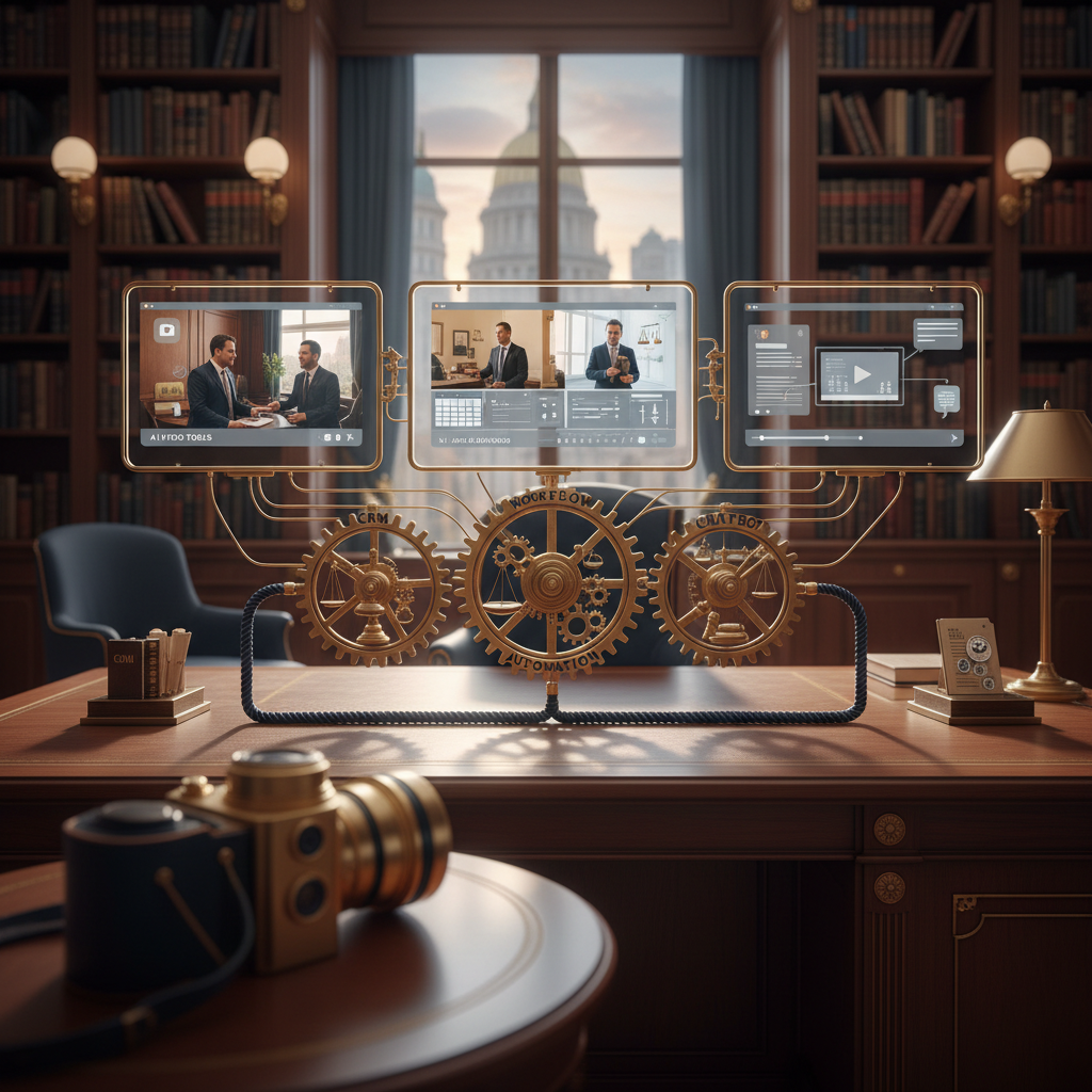 Heygen vs. Synthesys: Which AI Video Tool Boosts Family Law Marketing?: Diagram showing how AI video tools integrate with CRM, workflow automation, and chatbots. | innovAIt Media