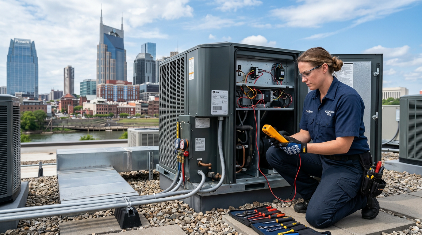 HVAC Contractor professional working in Nashville, Tennessee