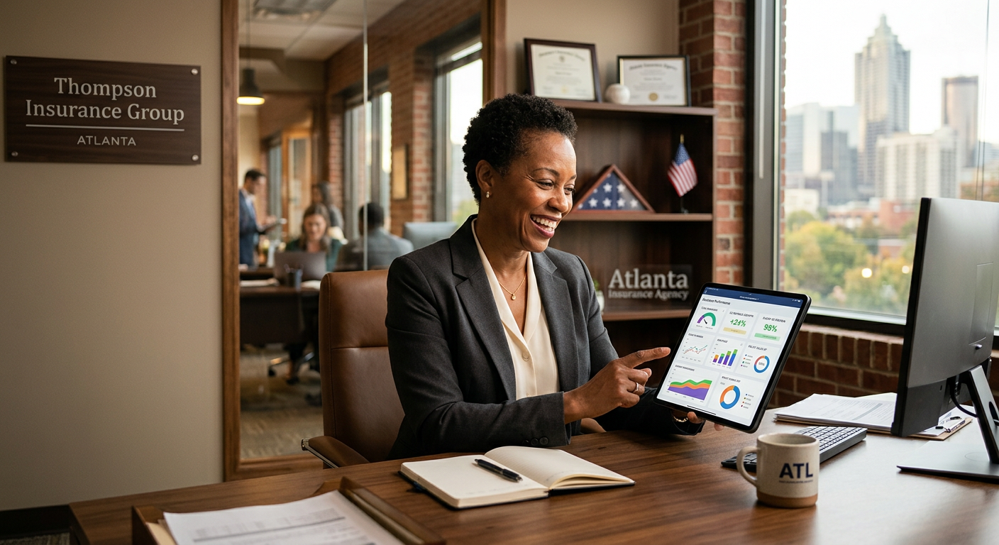 Insurance Agency business owner seeing AI marketing results in Atlanta, Georgia Insurance Agency business owner seeing AI marketing results in Atlanta, Georgia