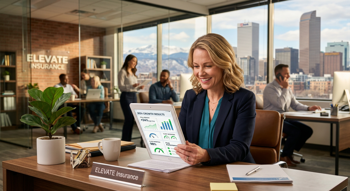 Insurance Agency business owner seeing AI marketing results in Denver, Colorado