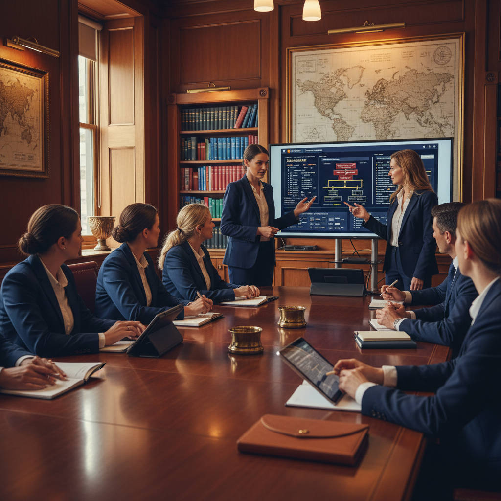 Is AI Killing Your Family Law Practice? The Honest Truth About Email: Professional photo of legal professionals attending an AI training workshop, engaged with instructor | innovAIt Media