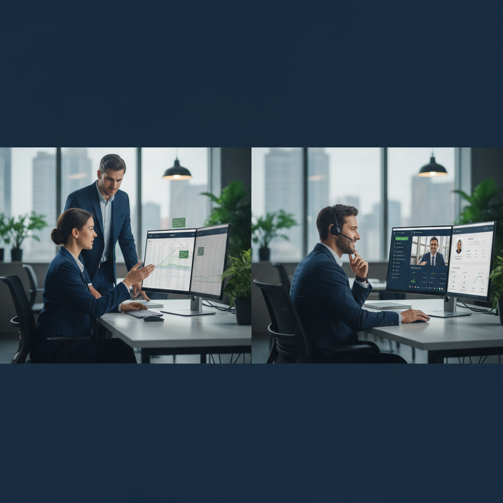 Is Your Tax Accountant AI Missing Zero-Click SEO? Is Your Tax Accountant AI Missing Zero-Click SEO?: Two accountants using AI software, one reviewing data points highlighted by AI algorithm, the other | innovAIt Media