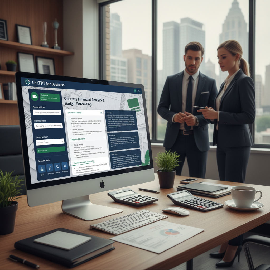 Is Your Tax Accountant AI Missing Zero-Click SEO? Is Your Tax Accountant AI Missing Zero-Click SEO?: A dashboard showing ChatGPT for Business interface, with generated text on a financial topic, alongs | innovAIt Media