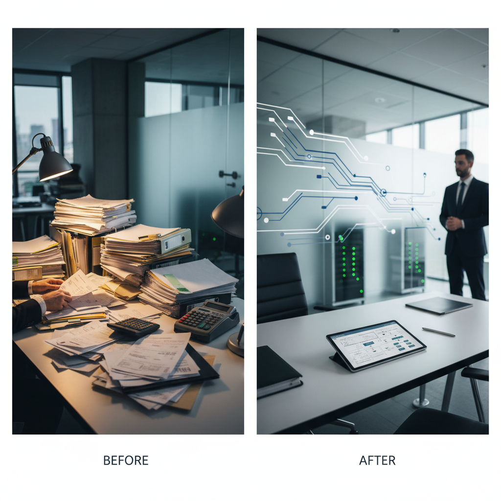 Is Your Tax Accountant AI Missing Zero-Click SEO? Is Your Tax Accountant AI Missing Zero-Click SEO?: An infographic demonstrating accounting firm workflow before and after AI, with 'Before' showing clu | innovAIt Media