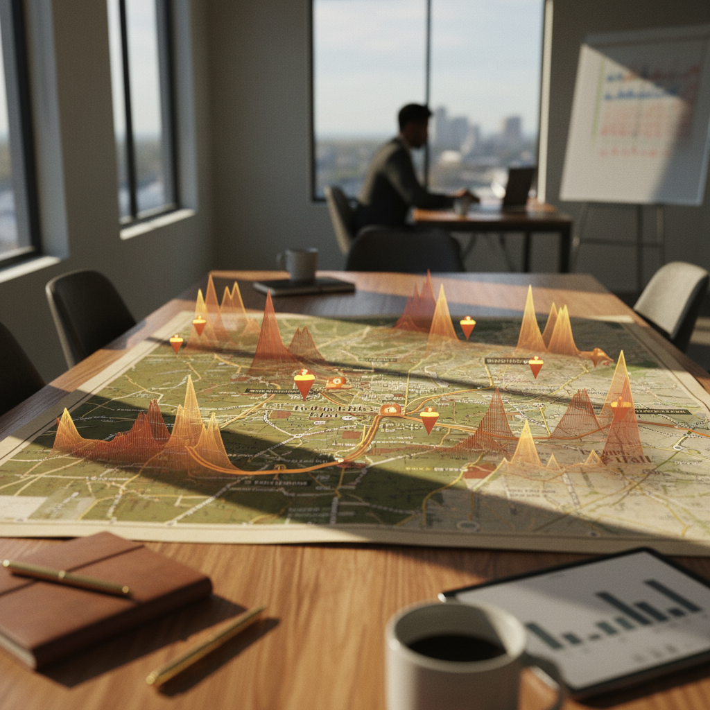 Is Zero-Click SEO a Myth for Mississippi Businesses? Is Zero-Click SEO a Myth for Mississippi Businesses?: A detailed map of Jackson, MS, with various local businesses pinned with glowing markers, overlaid w | innovAIt Media