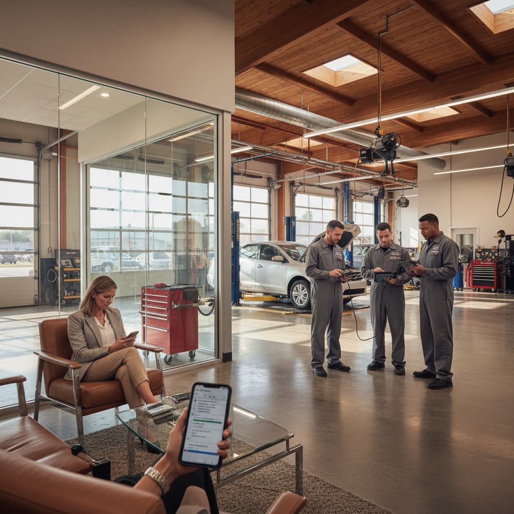 Is Zero-Click SEO a Myth for Mississippi Businesses? Is Zero-Click SEO a Myth for Mississippi Businesses?: A clean, modern auto repair shop in Jackson, MS, with mechanics using tablets for diagnostics and a | innovAIt Media